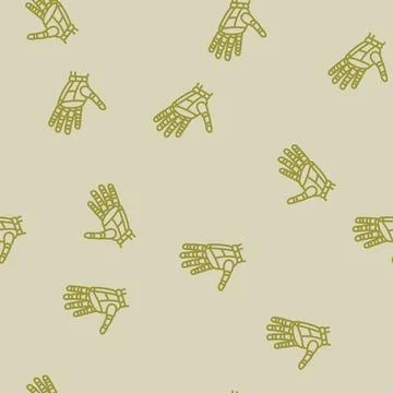 Help robot hand gesture line seamless pattern 스톡 일러스트