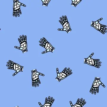 Help robot hand gesture vector seamless pattern Stock Illustration