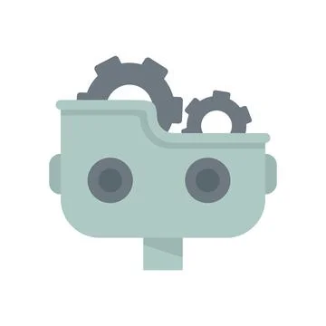 Help robot icon flat vector. Housework bot Stockillustratie