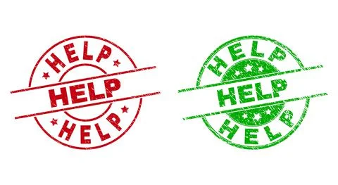 HELP Round Seals with Unclean Surface 스톡 일러스트