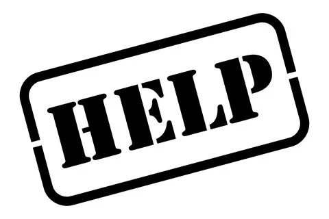 Help Rubber Stamp Vector Ilustración de archivo