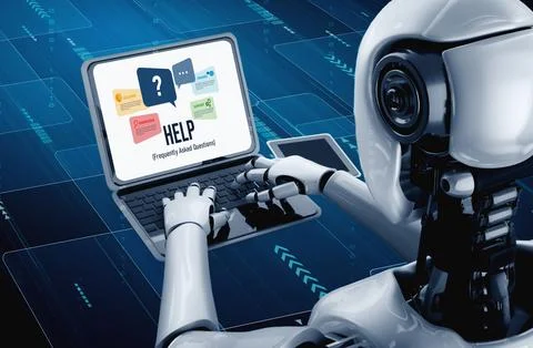 Help screen on the website provide answer to FAQ snugly イラスト素材