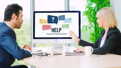 Help screen on the website provide answer to FAQ snugly 写真素材