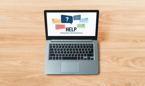 Help screen on the website provide answer to FAQ snugly 写真素材