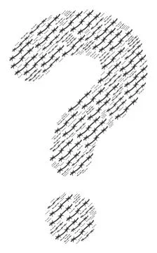 Help Shape of Barbed Wire Icons Stock Illustration