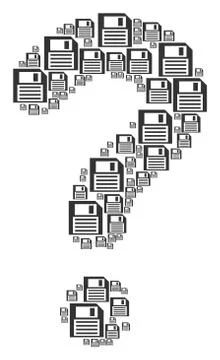 Help Shape of Floppy Disk Icons Stock Illustration
