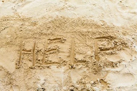 Help Sign on the beach Foto stock