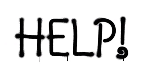 Help sign spray painted isolated Video stock 151141304