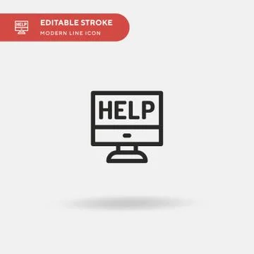 Help Simple vector icon. Illustration symbol design template for web mobile U Stock Illustration