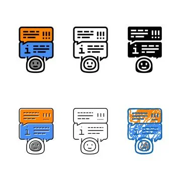Help simplified chat bot color icon vector Ilustración de archivo