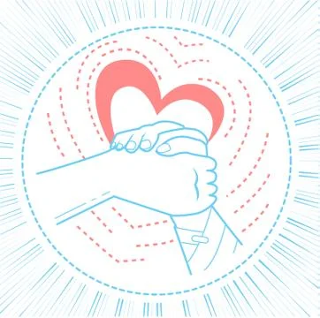 Help Social concept  selflessness Stock Illustration