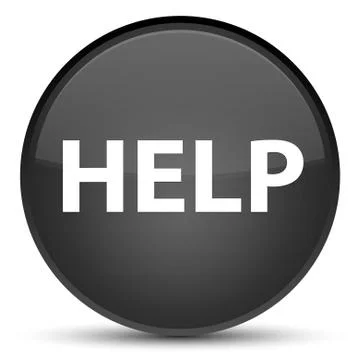 Help special black round button Stock Illustration