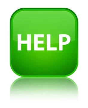 Help special green square button Illustrazione stock