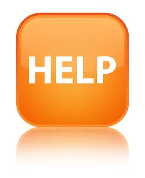 Help special orange square button Stock Illustration