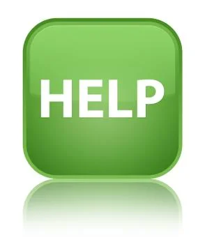 Help special soft green square button Stock Illustration