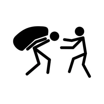 Help stick figure Stock Illustration