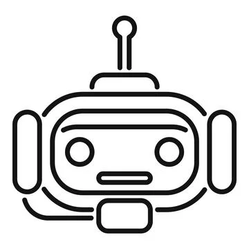 Help support bot icon outline vector. Online center call Stock Illustration