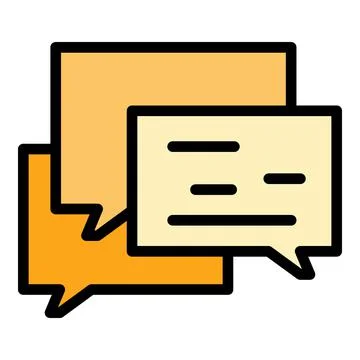 Help support chat icon color outline vector Illustrazione stock