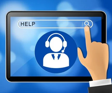 Help Tablet Means World Wide Web 3d Rendering Stock Illustration