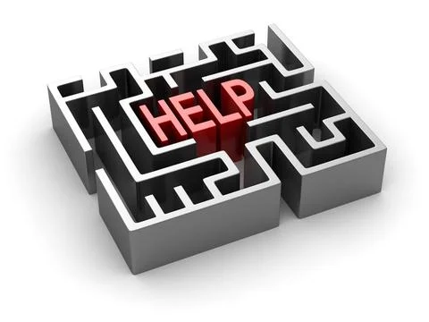Help text in maze Help text in maze , This is a 3d rendered computer gener... Stock Photos