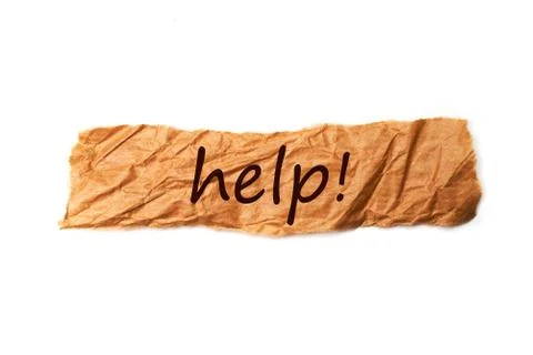 Help title on piece of paper Stock Illustration