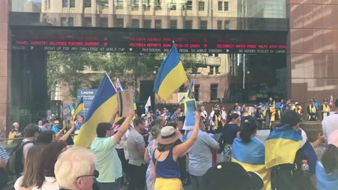 Help Ukraine now protest Video stock 172088244