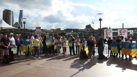Help Ukraine now protest 스톡 동영상 180937554