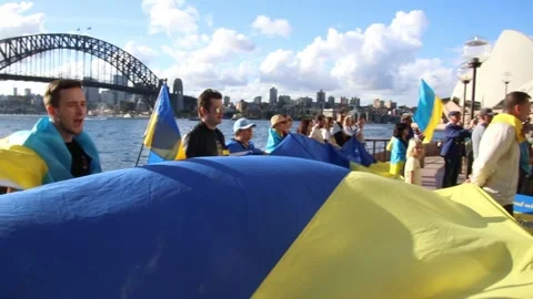 Help Ukraine Now protest 스톡 동영상 184443291