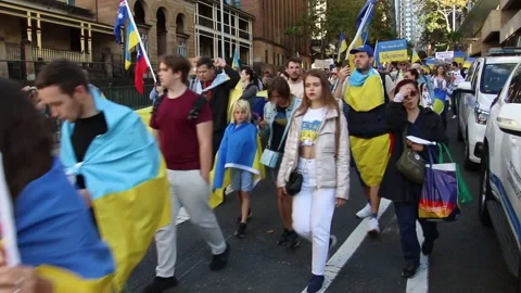 Help Ukraine Now protest 스톡 동영상 184444960