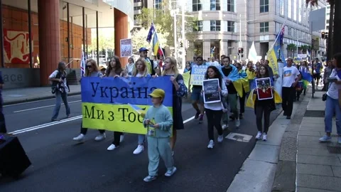 Help Ukraine Now protest Video stock 184464269