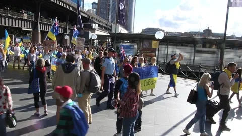Help Ukraine Now protest Video stock 184464423