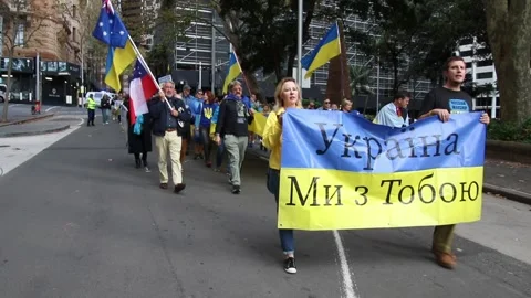 Help Ukraine Now protest Stock Footage 195795033