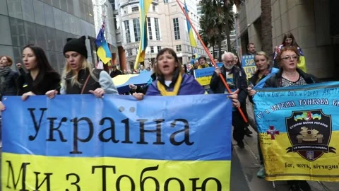 Help Ukraine Now protest Stock Footage 197519776