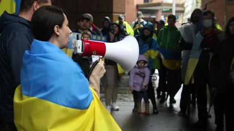 Help Ukraine Now rally Stock Footage 199913612