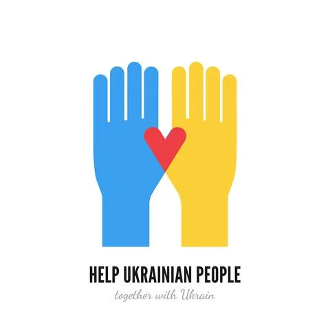 Help Ukraine support people concept vector illustration Stock Illustration