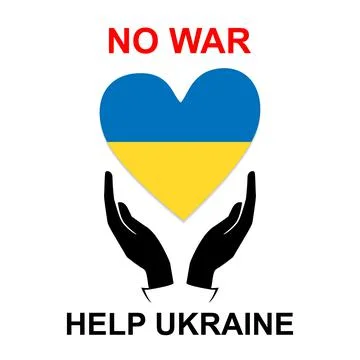 Help Ukraine Vector flat. No war sing Stock Illustration