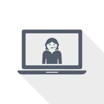 Help vector icon, call service, support concept flat design illustration Stock Illustration