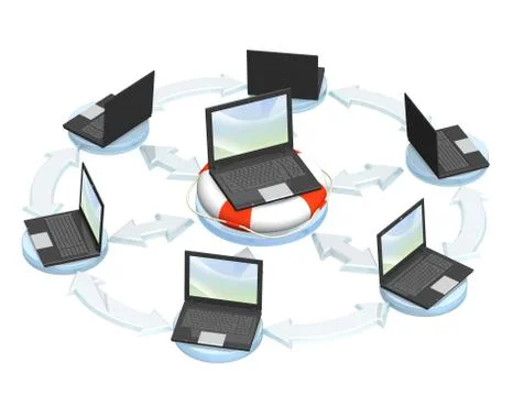 Help in the virtual world Stock Illustration