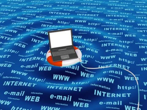 Help in the virtual world Stock Illustration