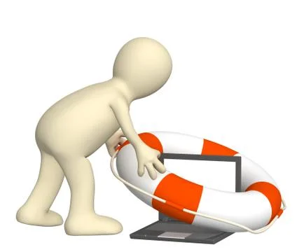 Help in the virtual world Stock Illustration