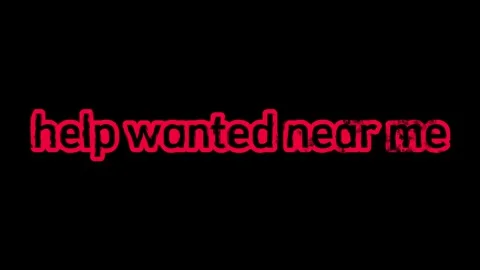 Help wanted animated text on black background Stock Footage 320301062