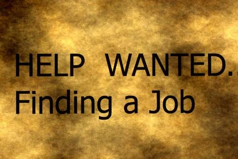 Help Wanted Finding a Job Concept on Grunge Background Fotos de archivo