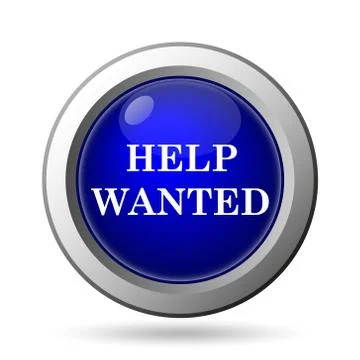 Help wanted icon. Internet button on white background.. Illustrazione stock