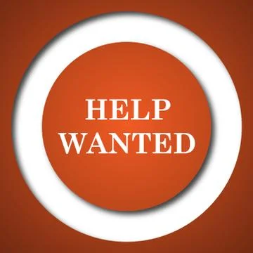 Help wanted icon. Internet button on white background. . Stock Illustration