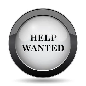 Help wanted icon. Internet button on white background.. Stock Illustration