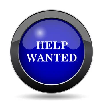 Help wanted icon. Internet button on white background.. Stock Illustration