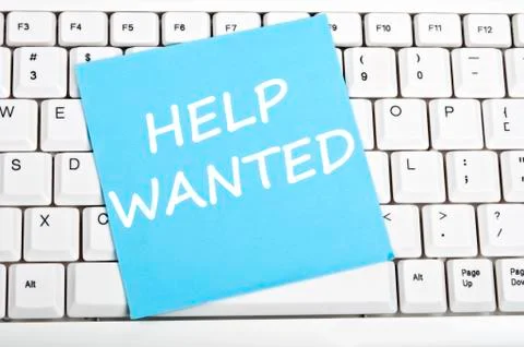 Help wanted message 스톡 사진