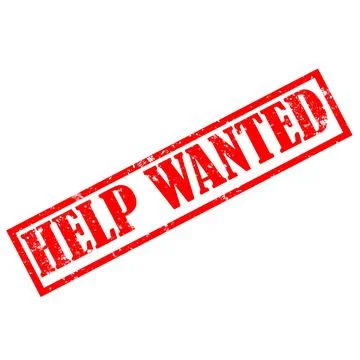 Help wanted rubber stamp on white background. help wanted sign. Stock Illustration
