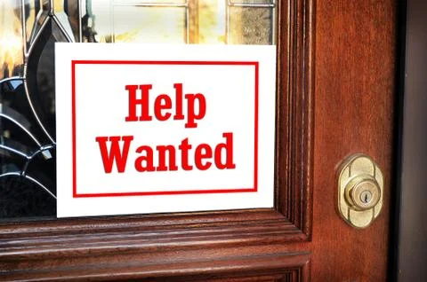 Help Wanted Sign. Foto stock