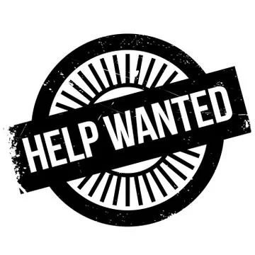 Help wanted stamp Stock Illustration